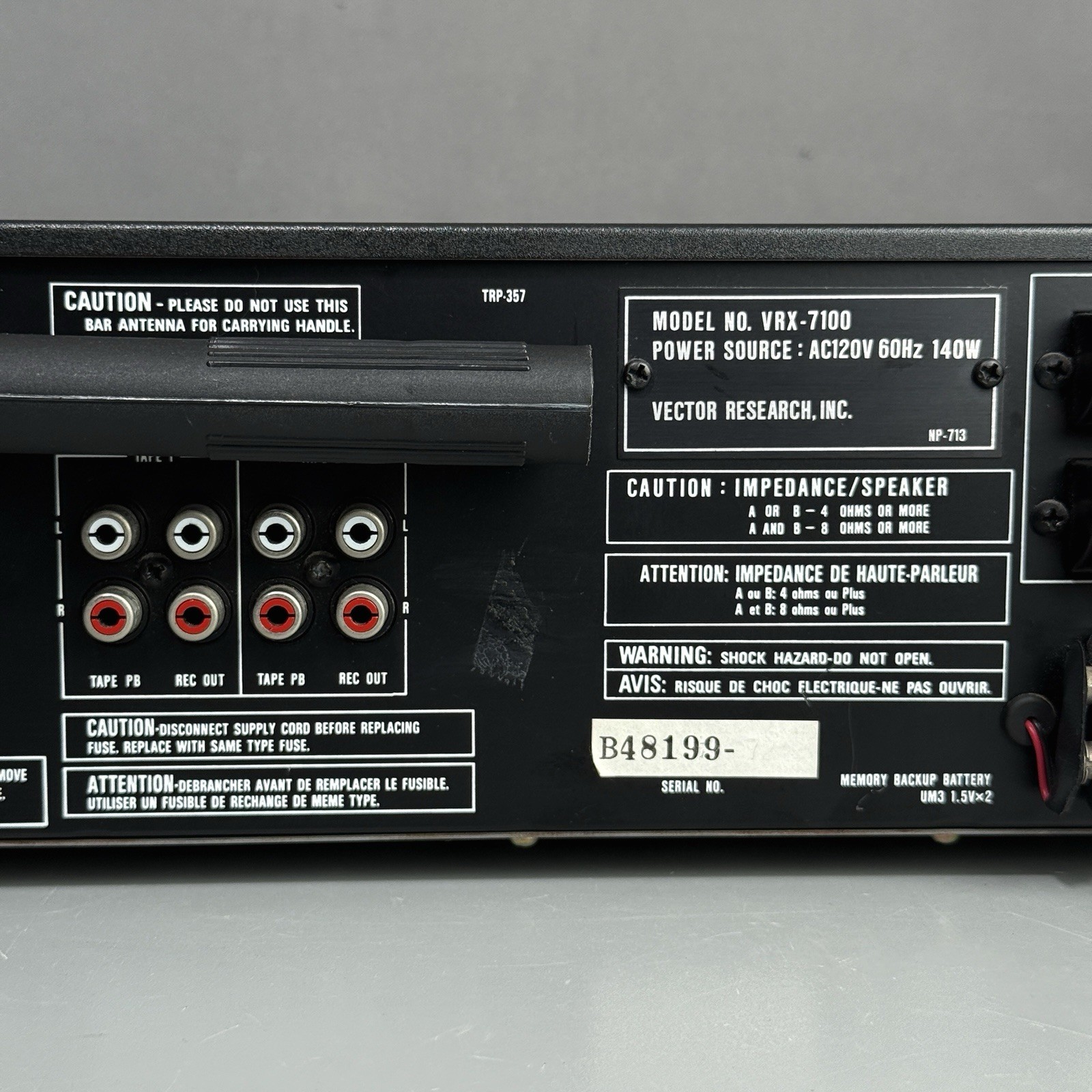 Vintage Vector Research VRX-7100 Quartz Synthesized Stereo Receiver – Tested