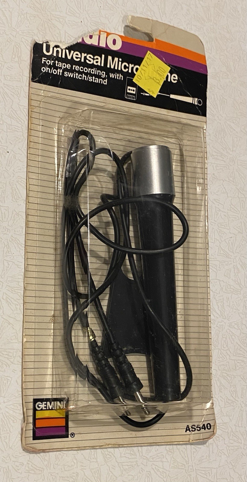 Vintage Gemini AS540 Universal Microphone for Tape Recording NOS 1989