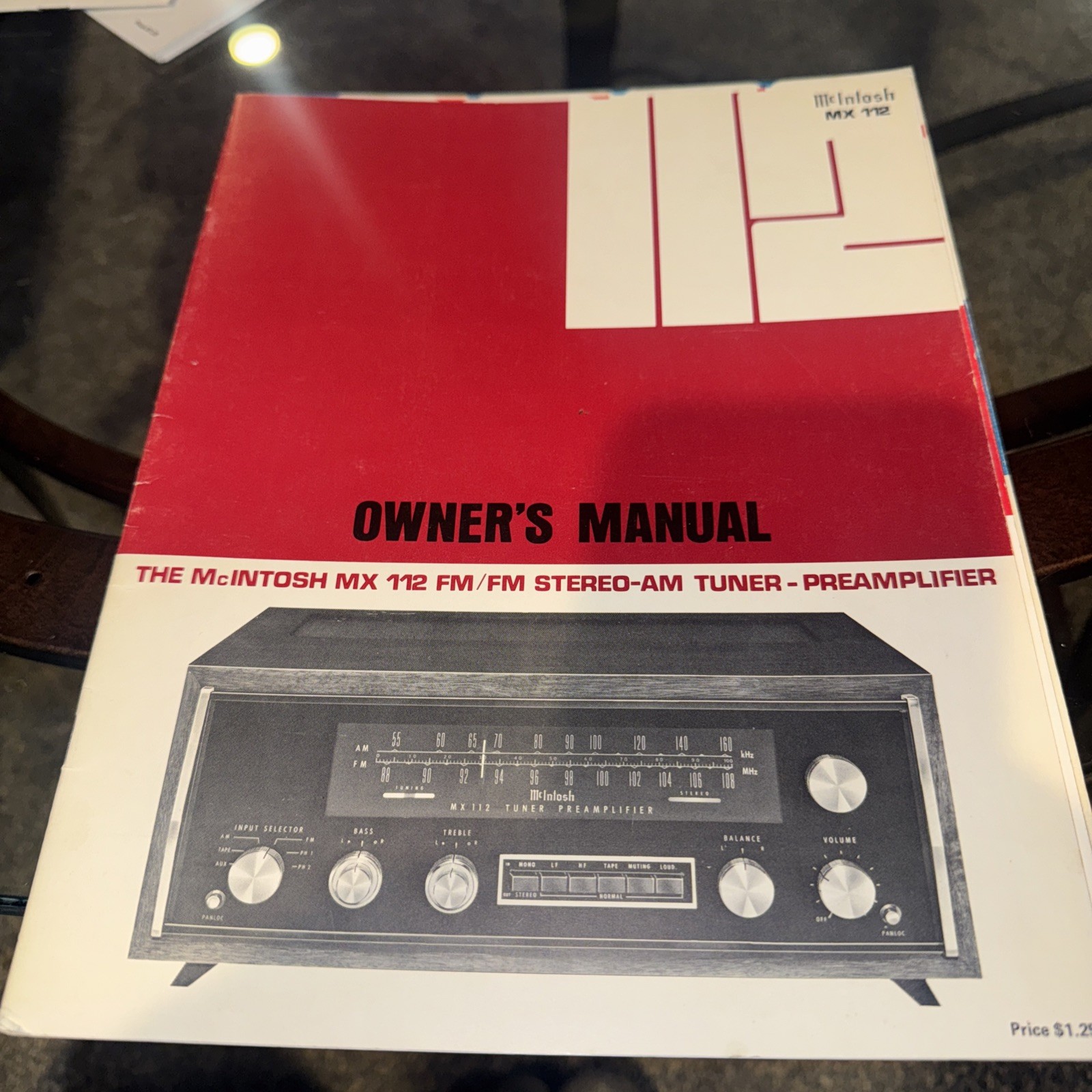 McIntosh MX112 Stereo Tuner Preamplifier Owners Manual *Original* Vintage