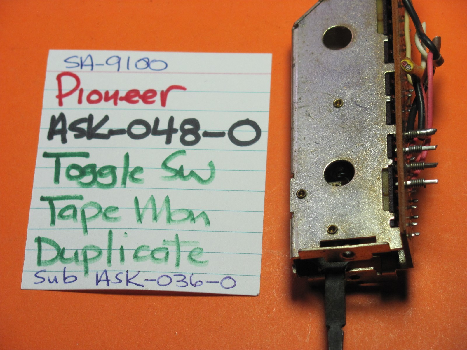 📈PIONEER ASK-048-0 TOGGLE SWITCH DUPLICATE TAPE MONITOR SA-9100