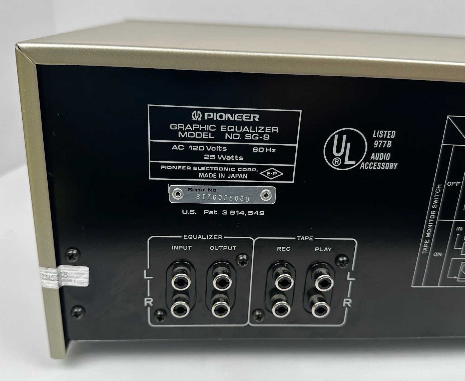 Pioneer SG-9 Stereo Graphic Equalizer 12-Band EQ Japan Audio TESTED