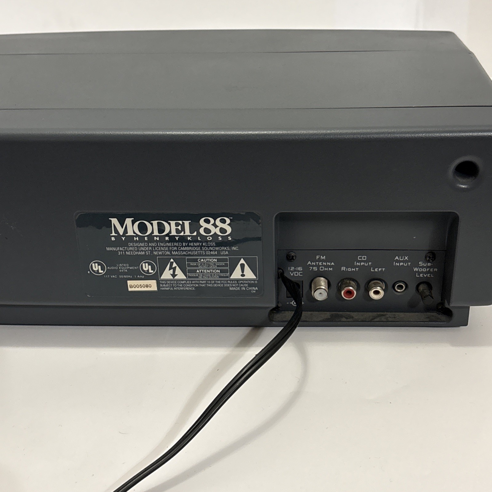 Henry Kloss Model 88 AM FM Radio NO REMOTE/ ANTENNA Excellent Condition