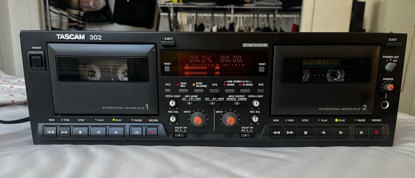 Rare Tascam 302 Professional Double Auto-Reverse Cassette Deck Serviced