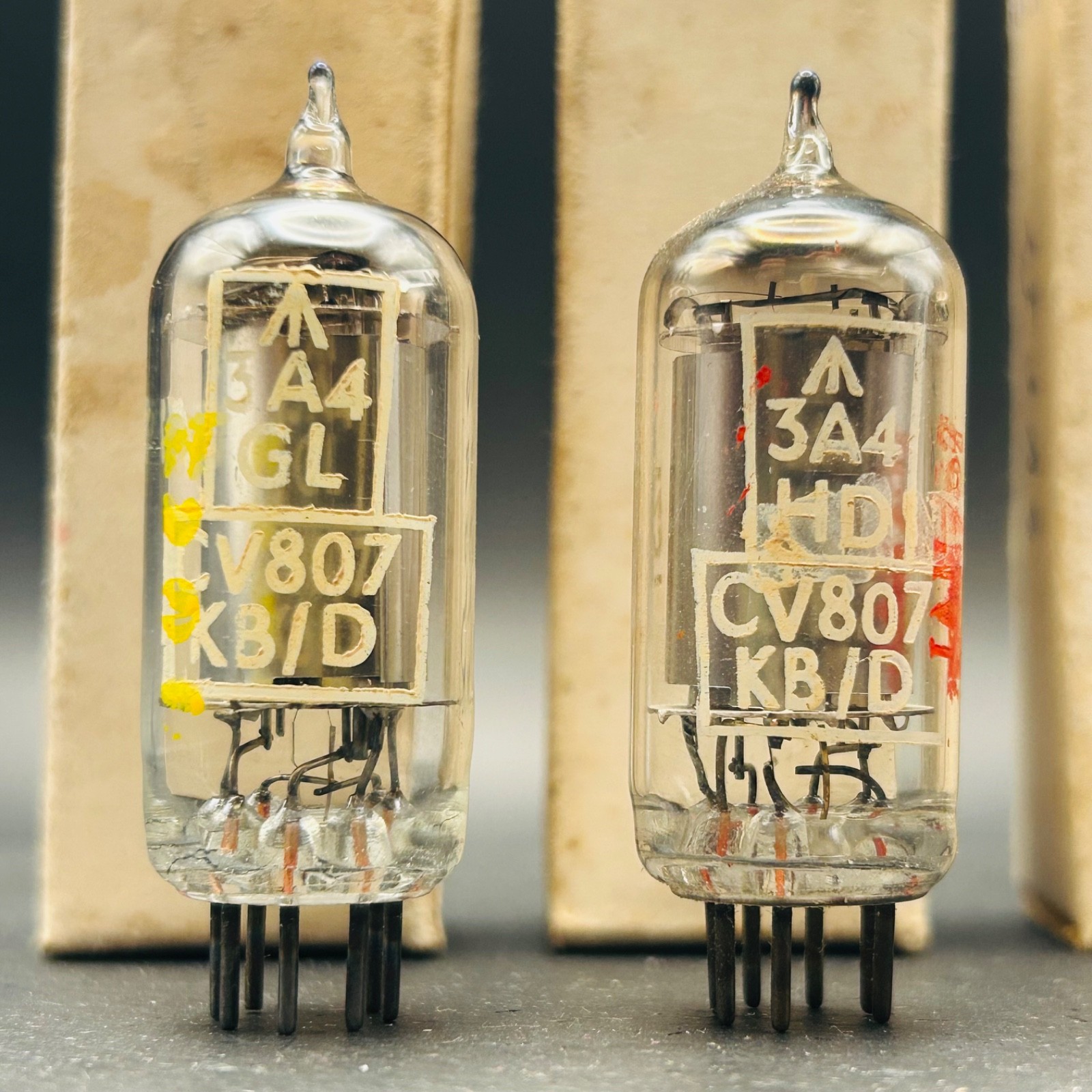 4x CV807 / 3A4 / DL93 Tubes Philips Haltron KB/D Tested Strong