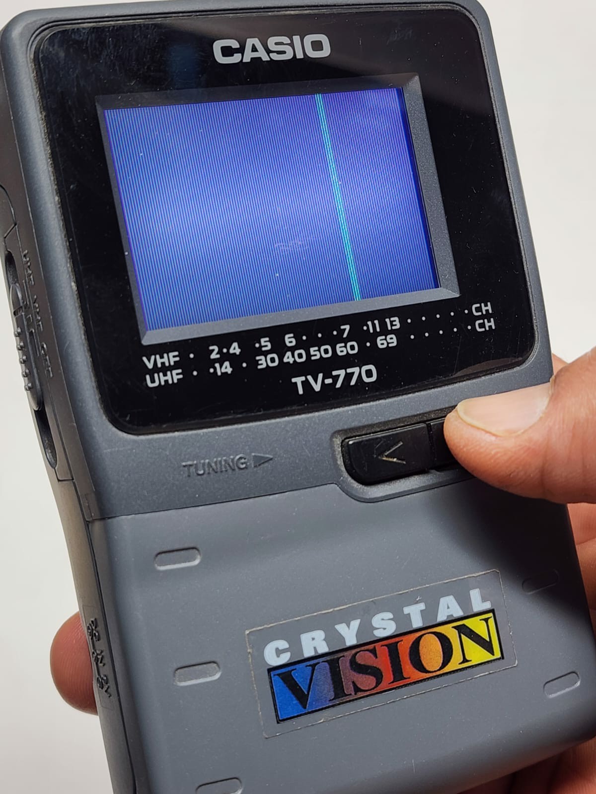 Vtg Casio TV-770 Crystal Vision Handheld Portable Analog UHF VHF TV