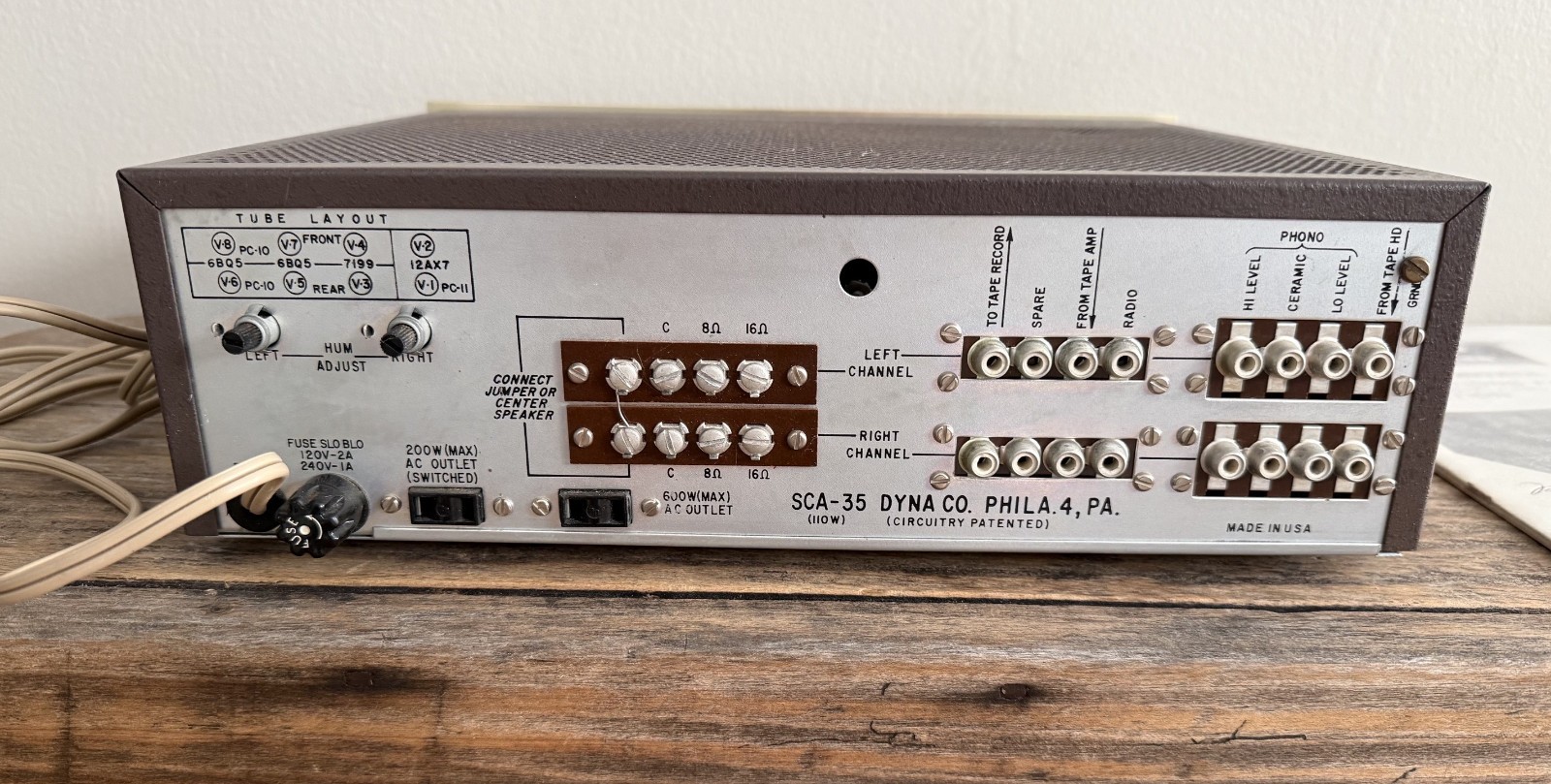 Dynaco SCA-35 Stereo Control Amplifier One Owner All Original