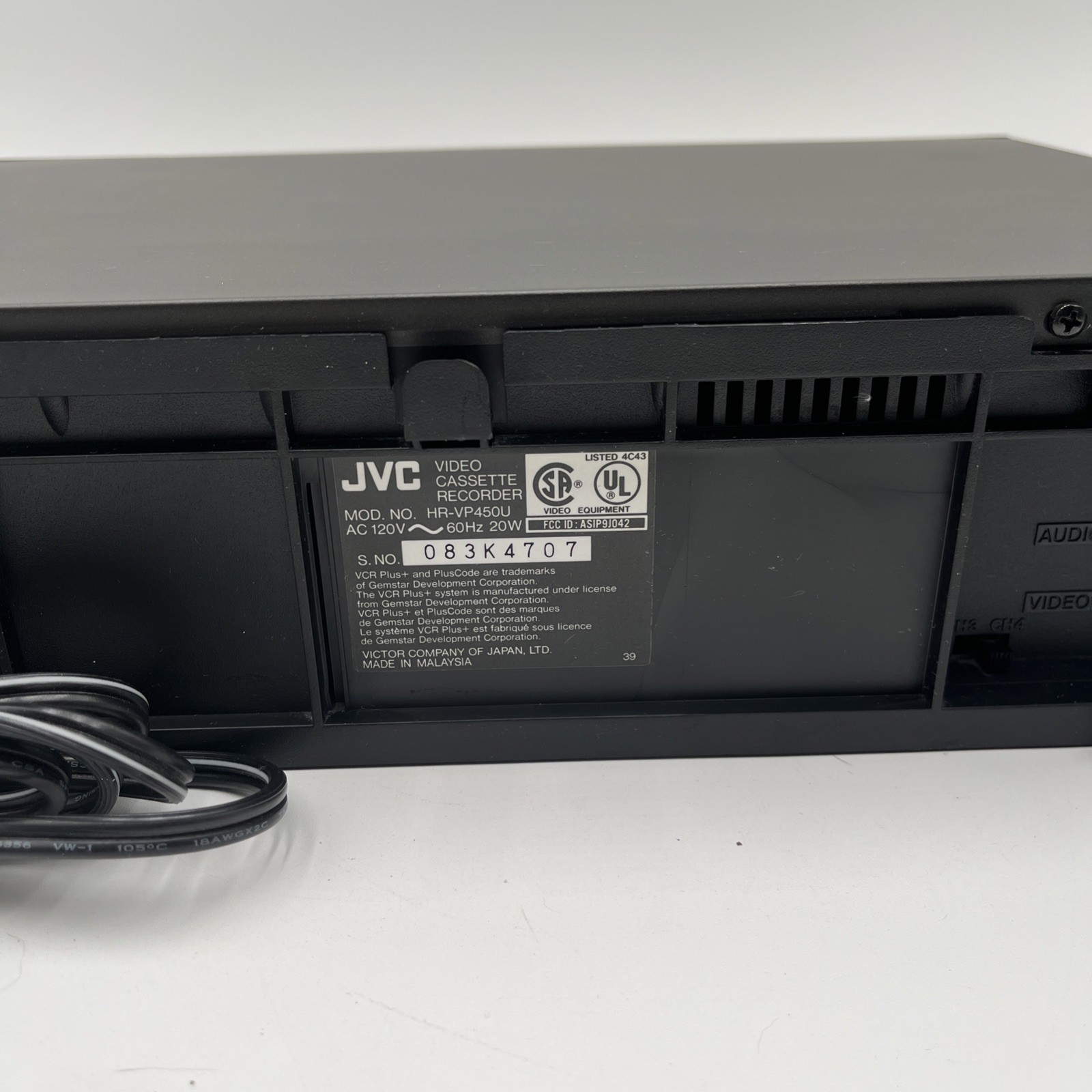 JVC HR-VP450U 4-Head VCR Used Tested W/Remote Works EXCELLENT! PRO-CISION!!