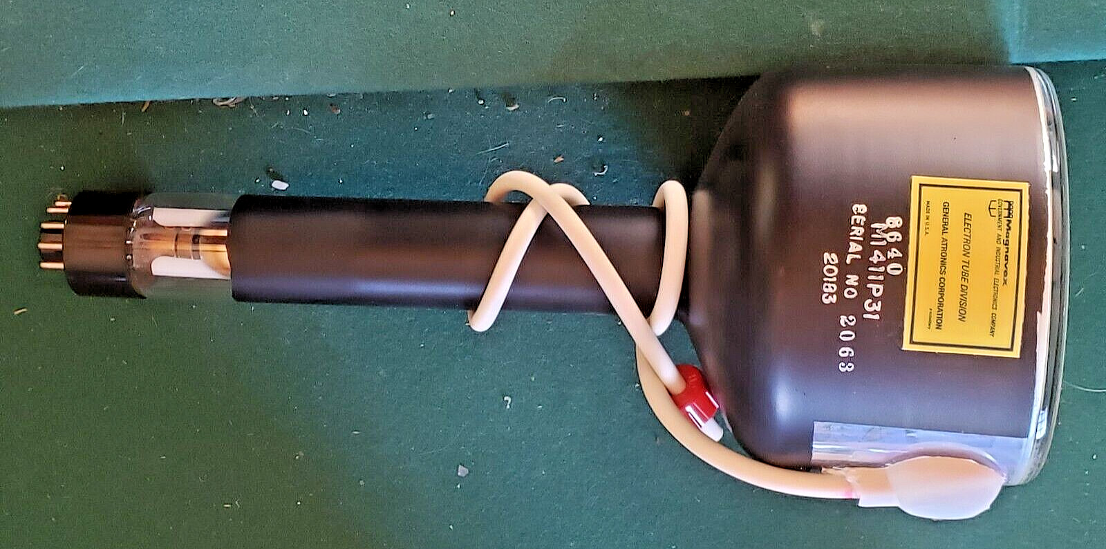 Vintage General Atronics CRT Electron Tube Round Part #M1411P31