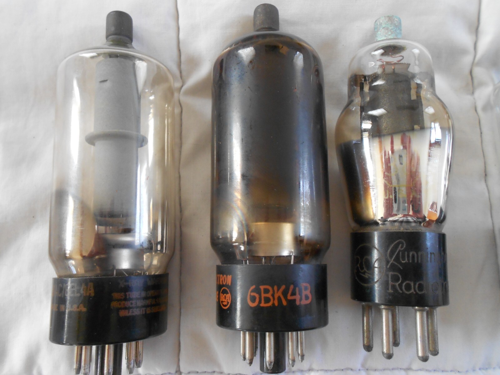 Lot of 6 VTG Vacuum tubes-6BK4C/6EL4A, 6BK4B, Type 38, 1B3GT, 6S8GT. Not Tested