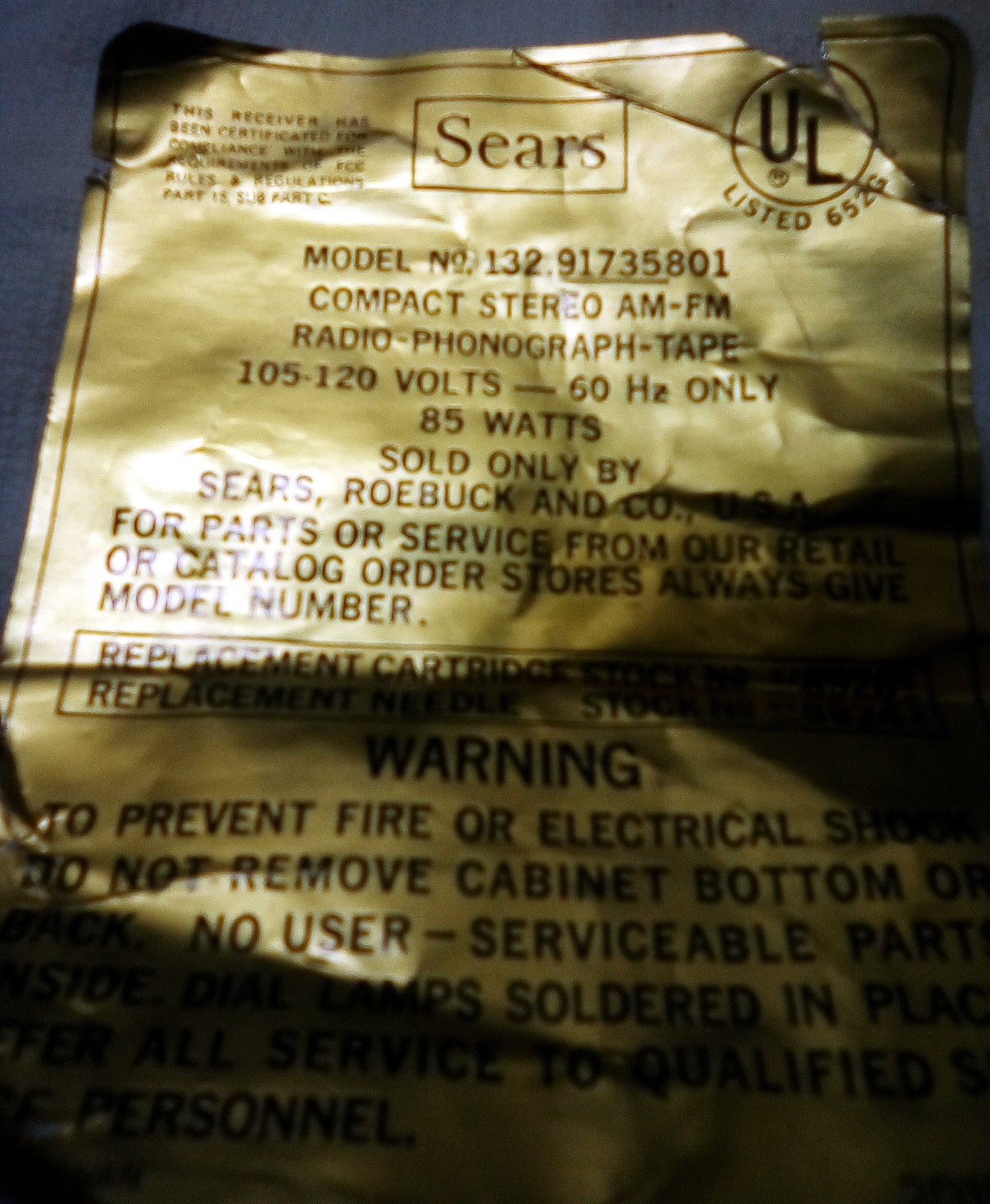 THE MOTOR,REC/PLAY HEAD & BAND PARTS FOR THE SEARS 8 TRACK RECORDER 13291735801