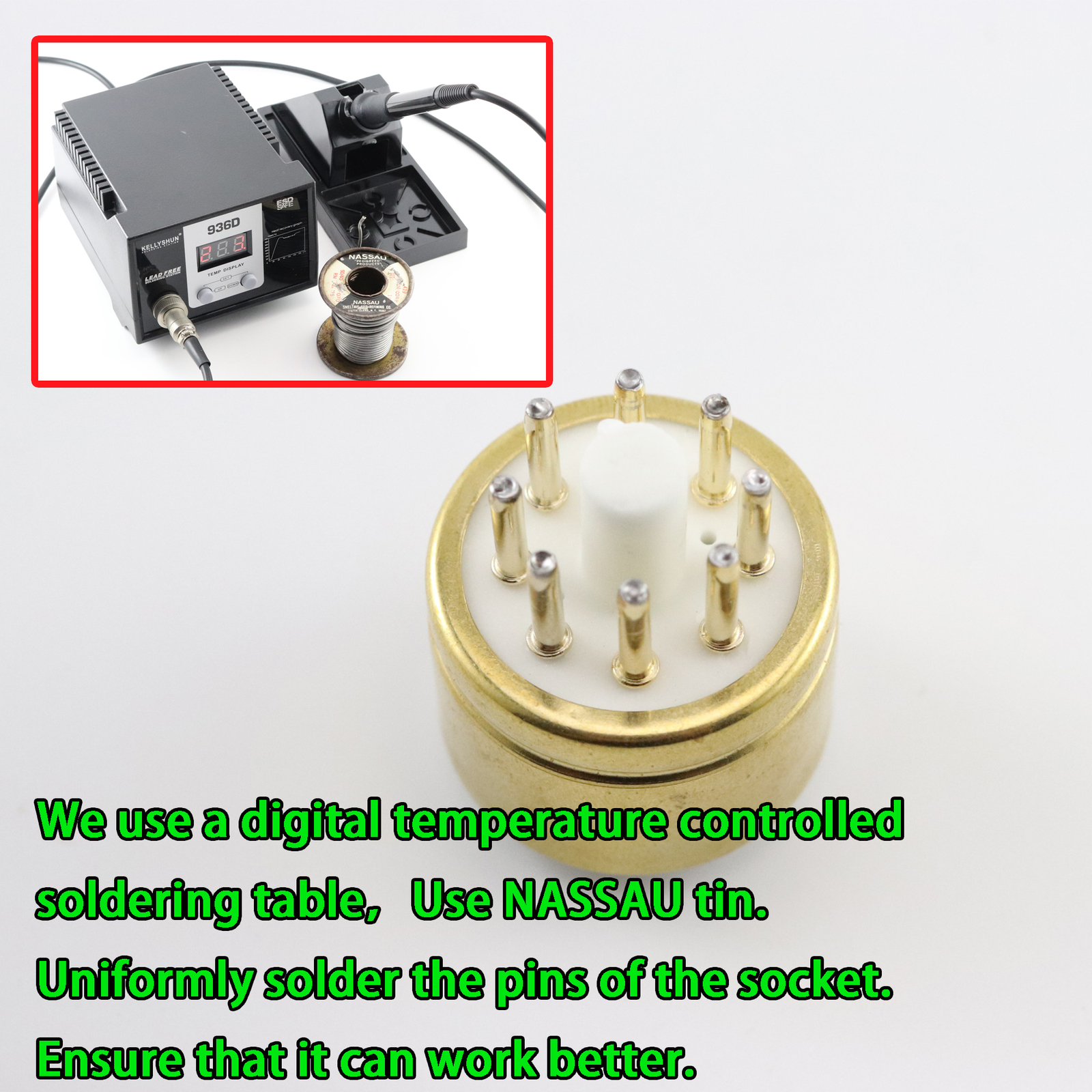 One Gold plated 12AU7 12BH7 E80CC (to) 5687 7044 7119 Vacuum tube convert socket