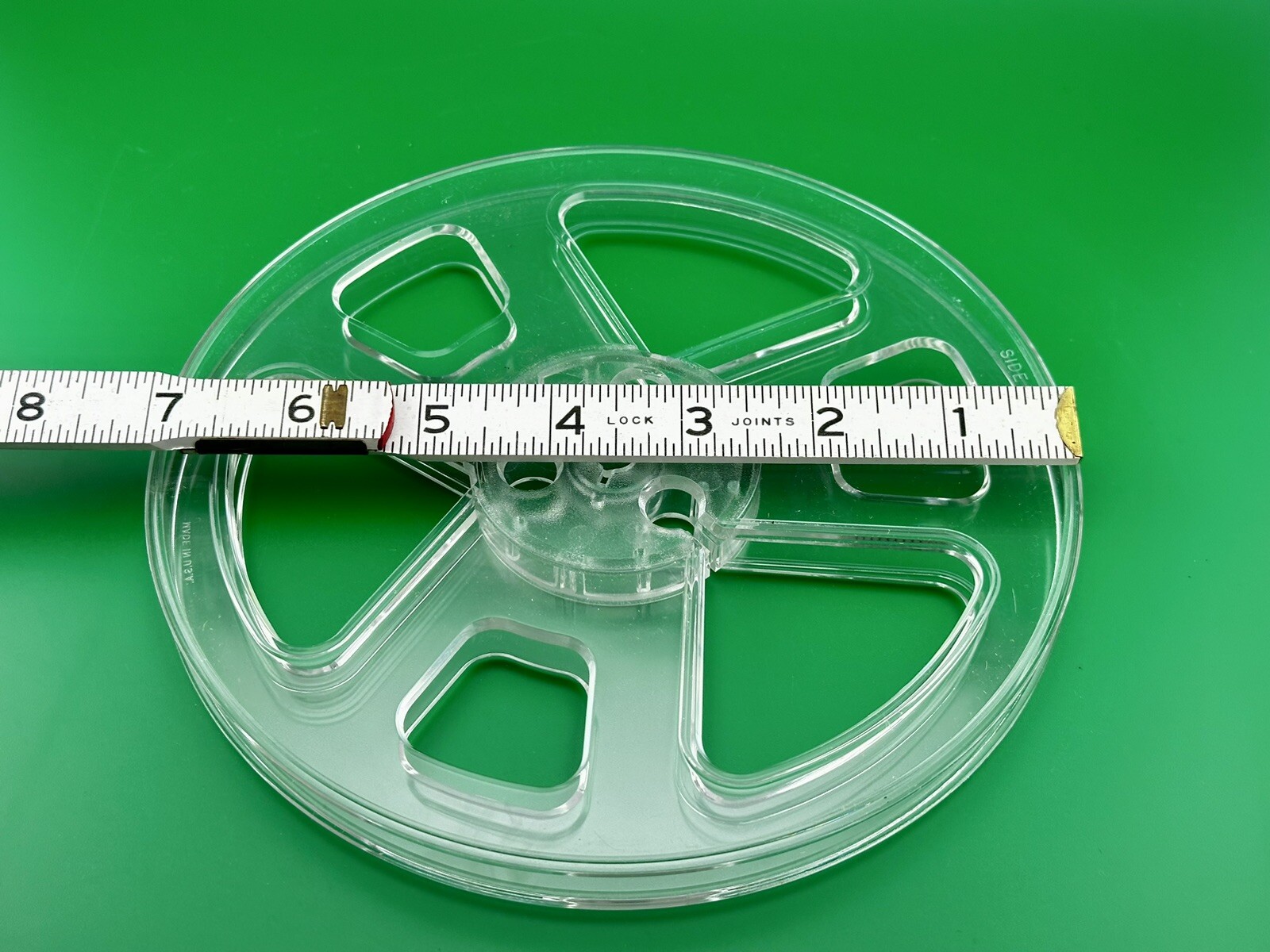 7-inch Take-up Reel 7″ x 1/4″ ~ 2-1/4″ Hub ~ Empty Clear Plastic ~ No Tape ~ NOS