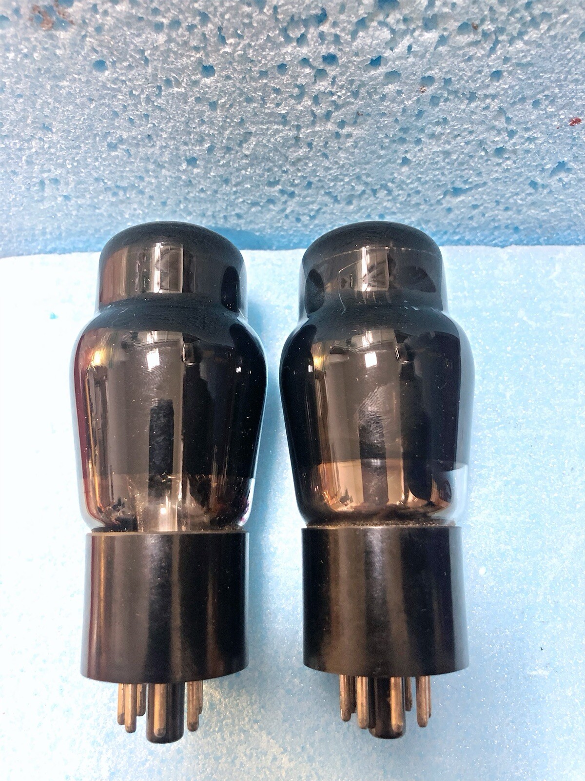 Brimar 6V6G Black Glass Bottom Solid Getter NOS Testing Tightly Matched Pair