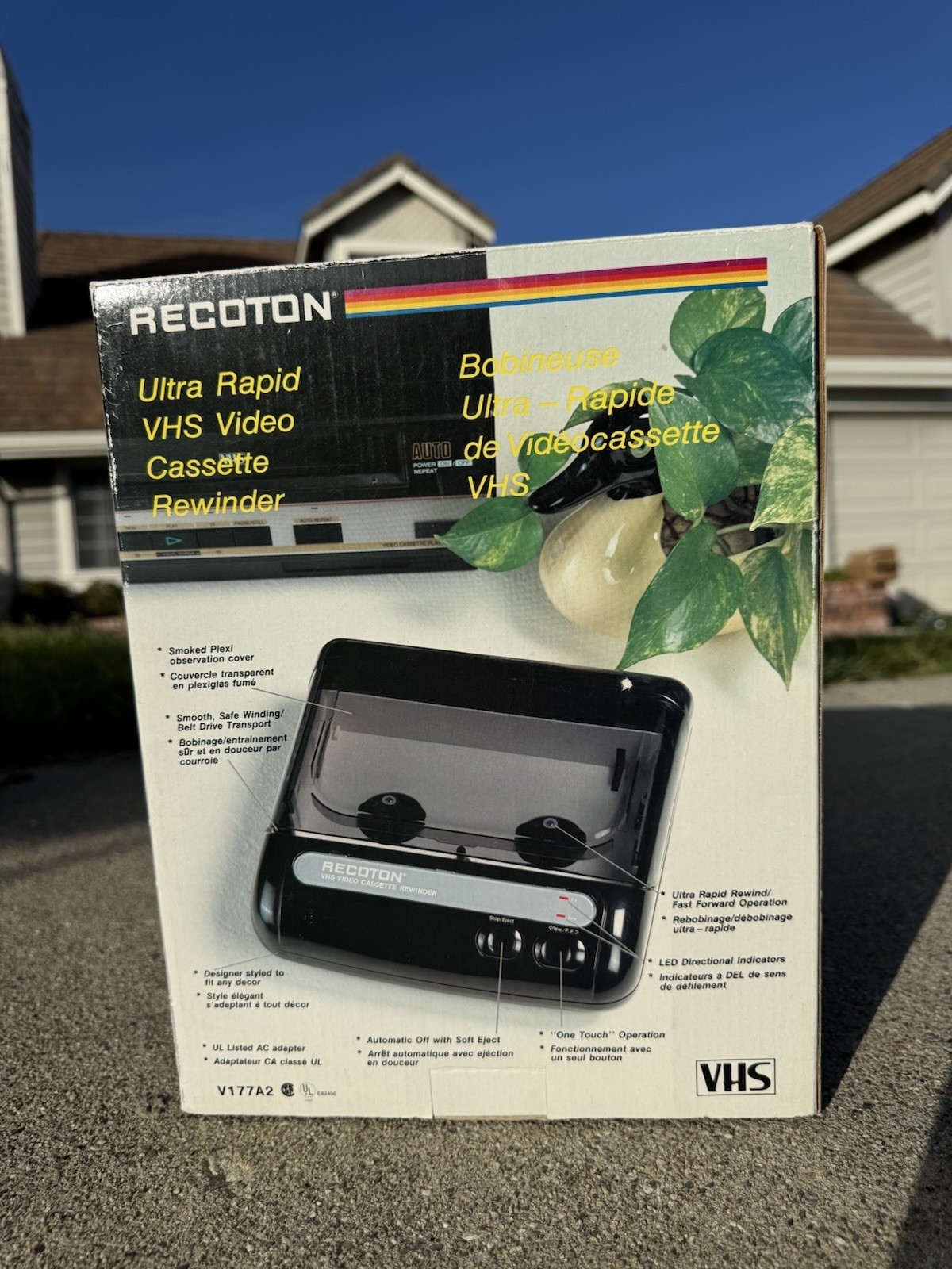 Recoton Ultra Rapid VHS Video Cassette Rewinder Model V177A2 MPN V177A2