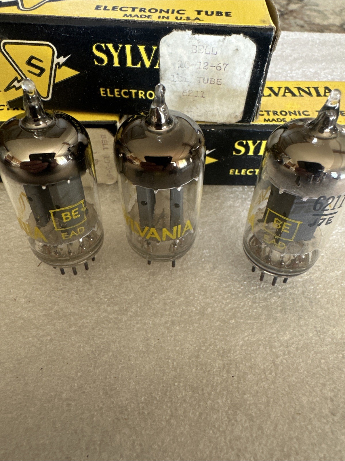 Sylvania 6211 Vacuum Tubes – Made in USA 1967 – NOS W/ Original Boxes