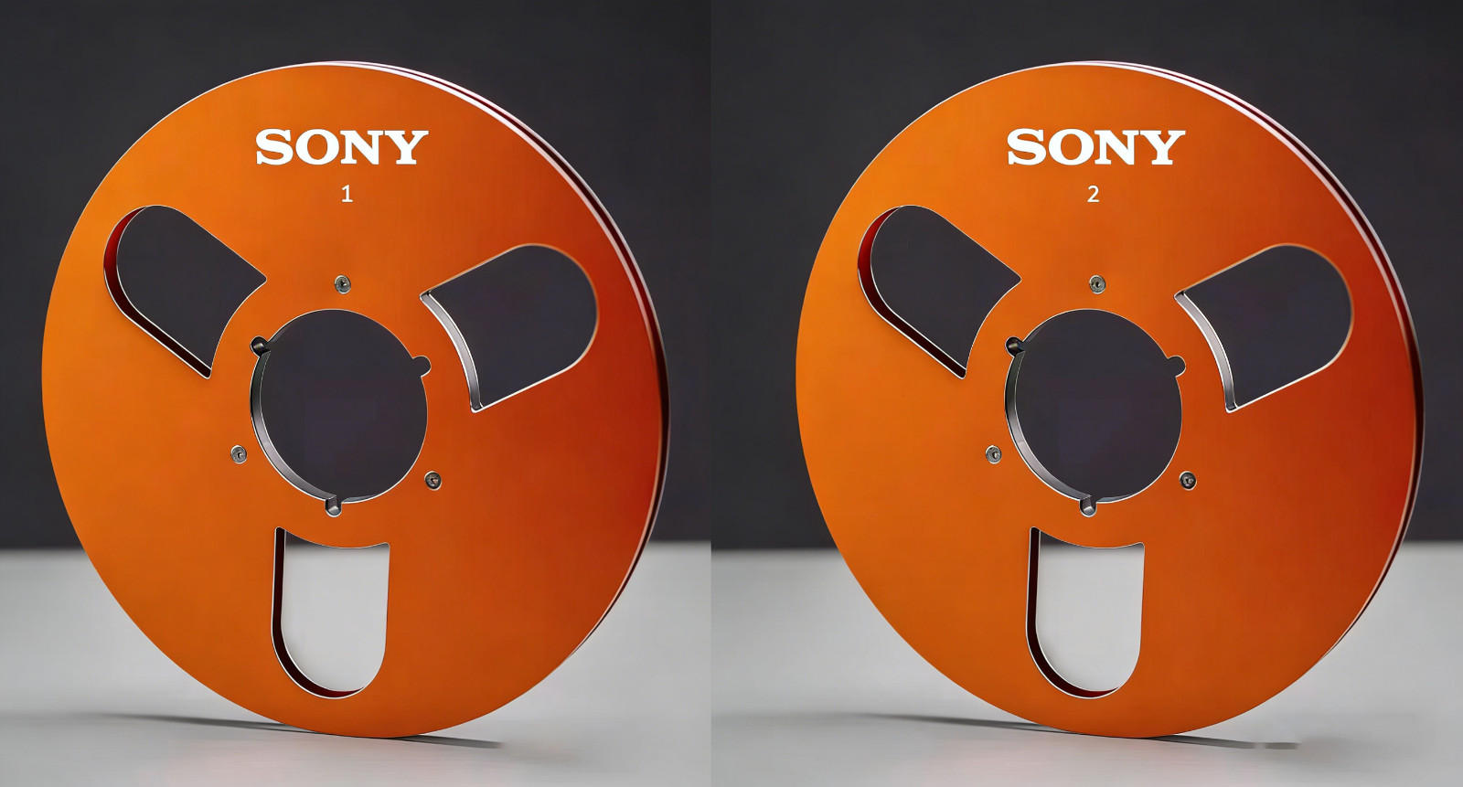 One Pair orange 10.5” Aluminium tape reel for Sony Reel To Reel tape recorder