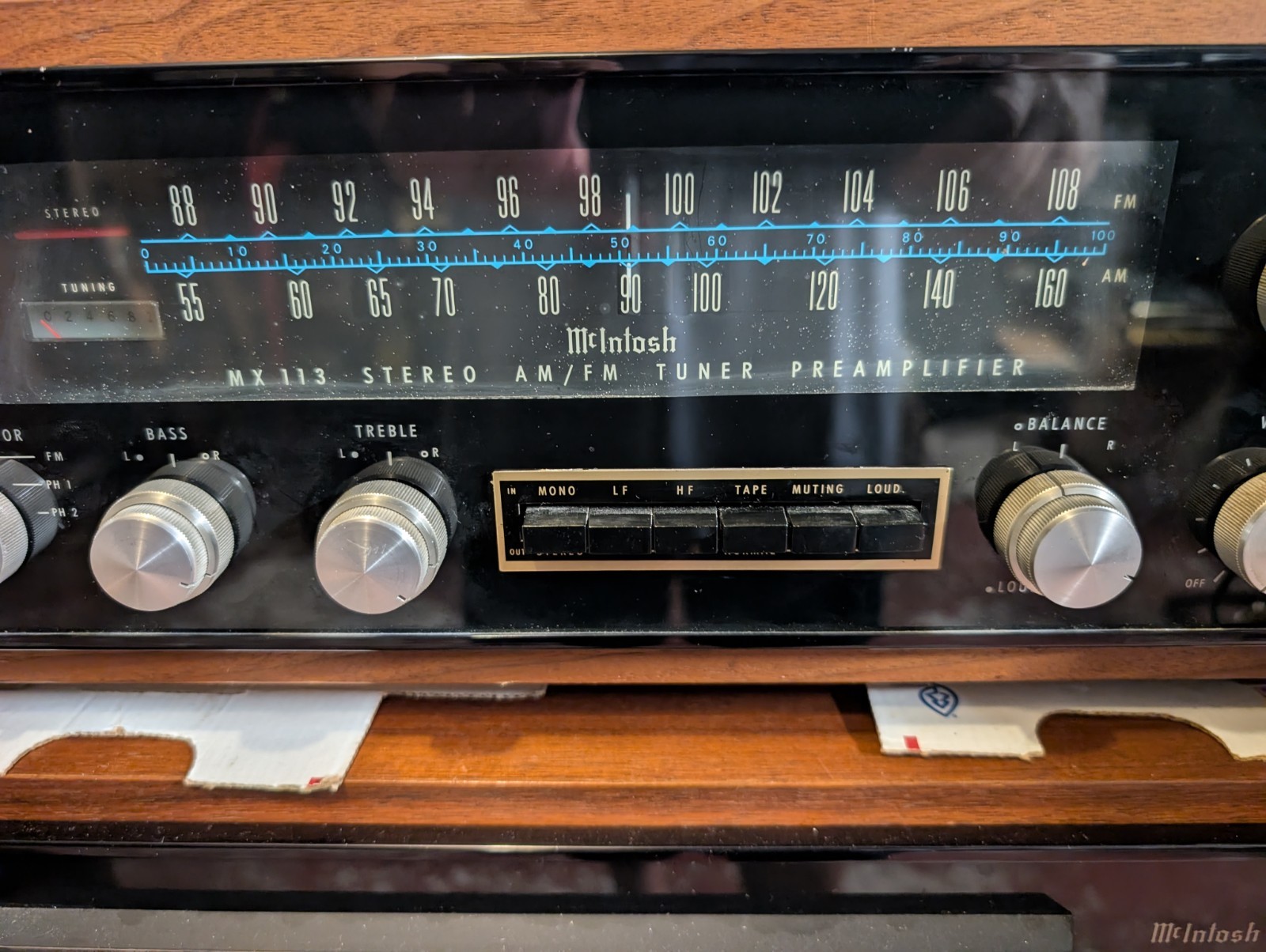 McIntosh MX-112 & mx-114 Preamplifier Decal Bezel. Works but read for 113 & 115
