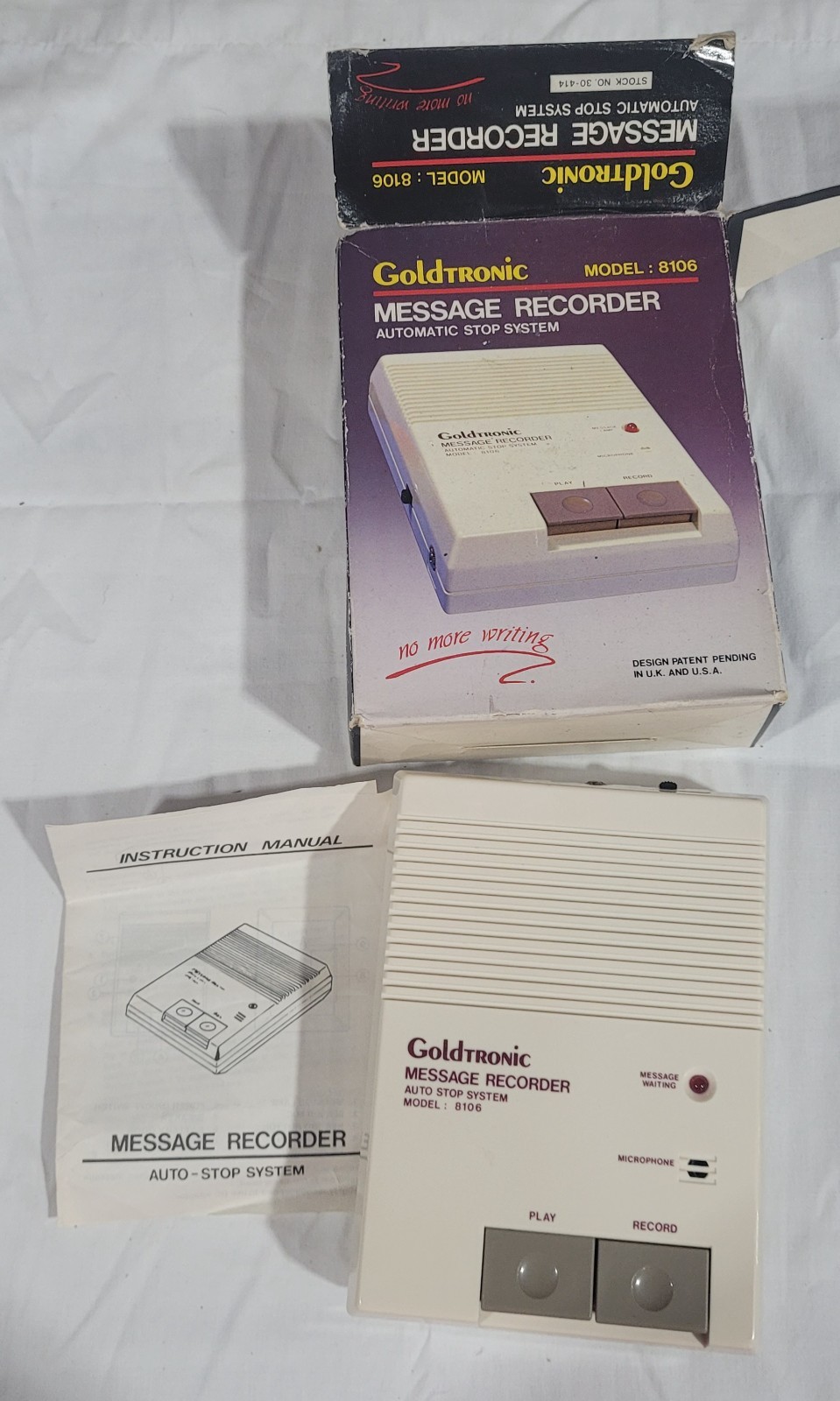 Vintage Goldtronic 8106 Message Recorder Automatic stop system Parts only