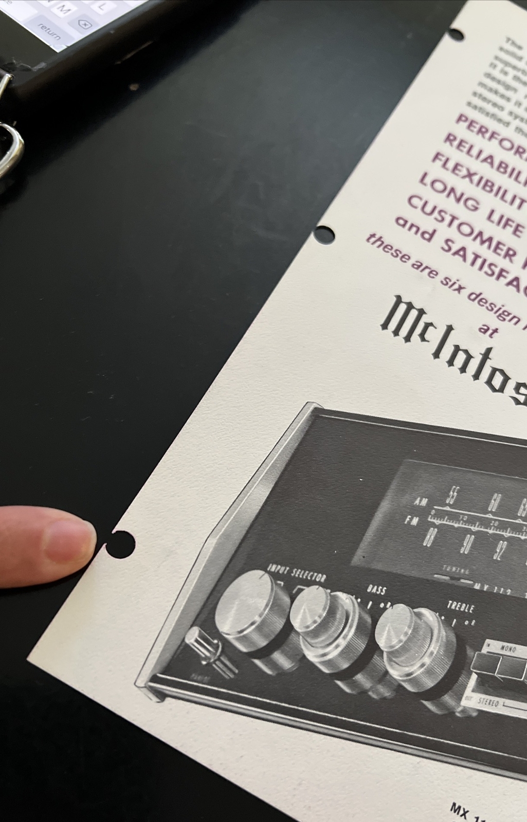 McIntosh MX 112 Tuner Preamp Control Center ORIGINAL DEALER SPEC SHEET