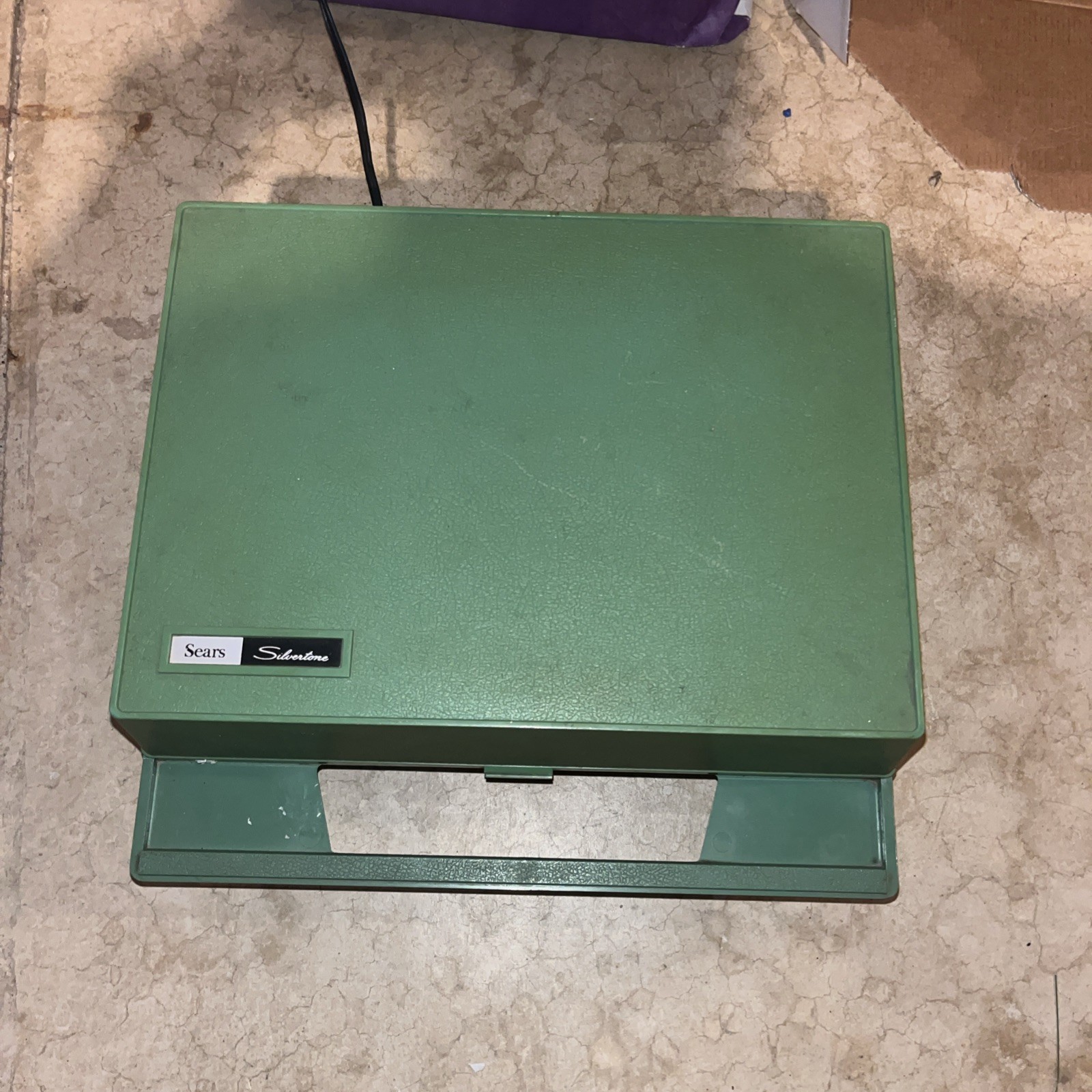Vtg Sears Silvertone 3250!Portable Record Player 4 Speed D As Is