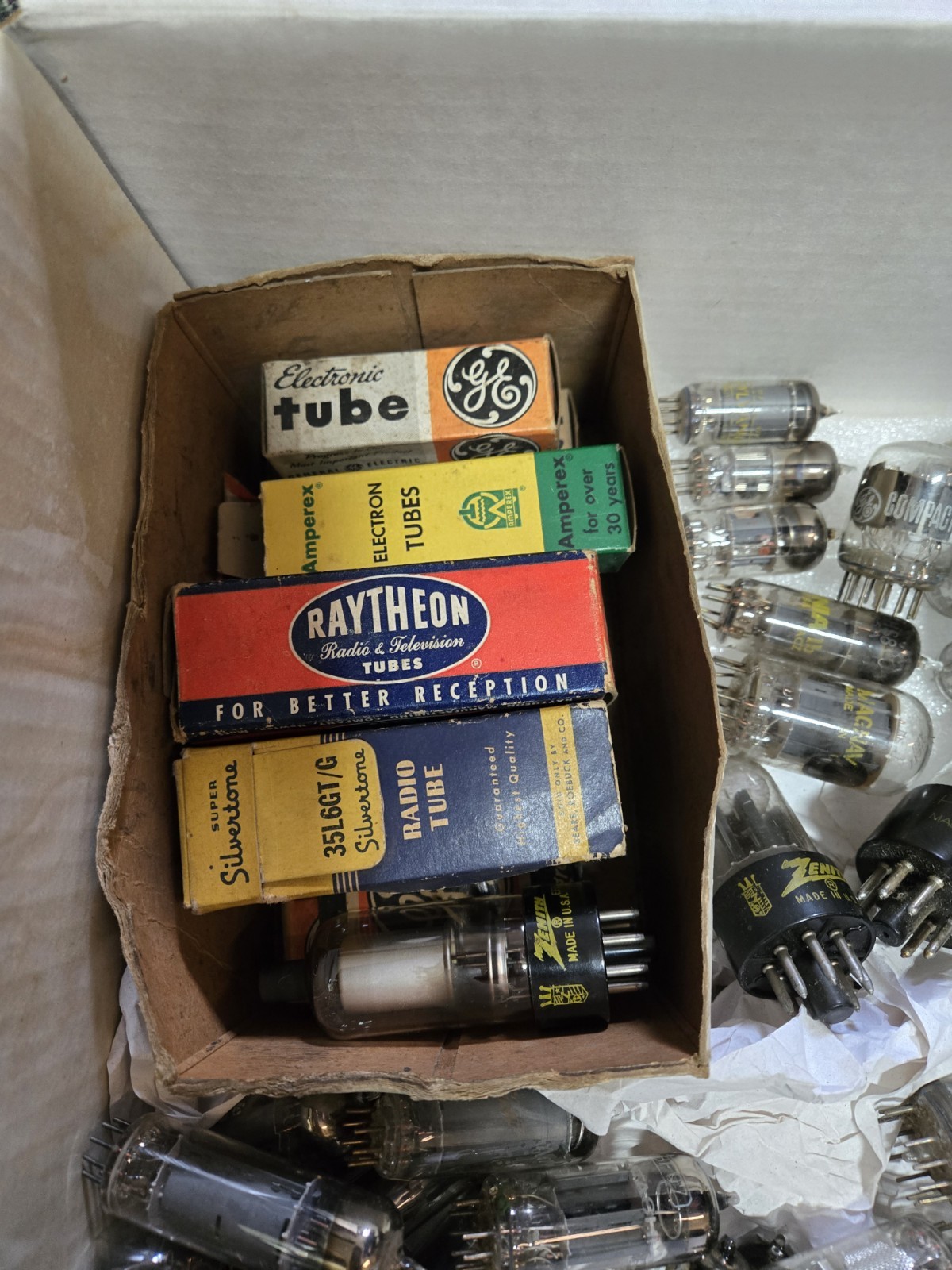 Lot of over 50 Vintage Vacuum Tubes Assorted Sizes AS IS Untested