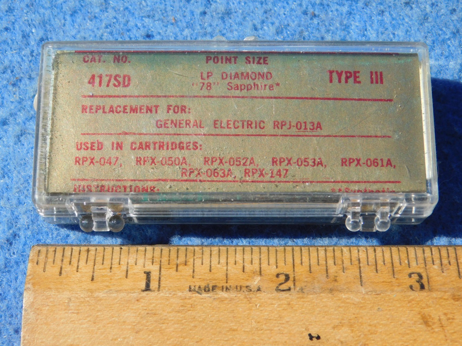 Recoton 417SD General Electric type III, RPJ-013A needle LP 78 rpm Sapphire