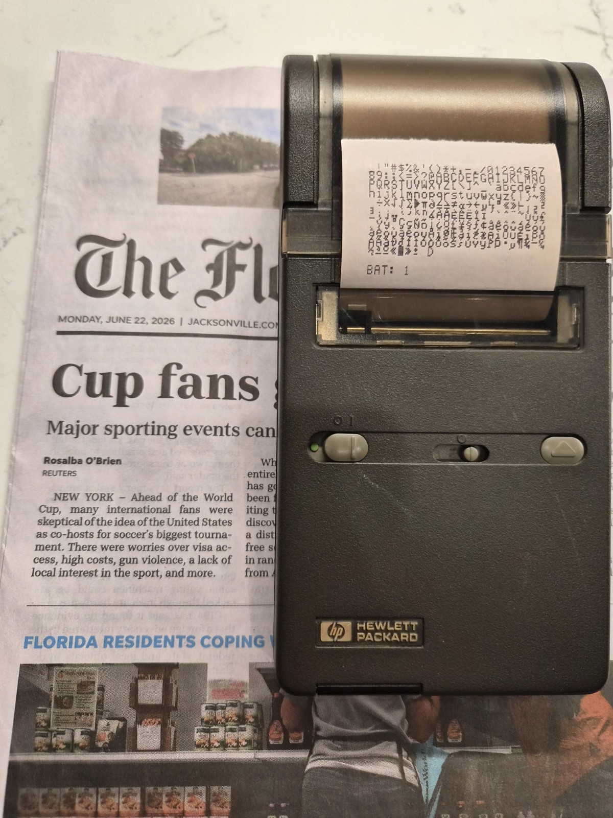 HP 82240A Printer, Black Leather Case, Thermal Paper, HP Power Adapter, Manual