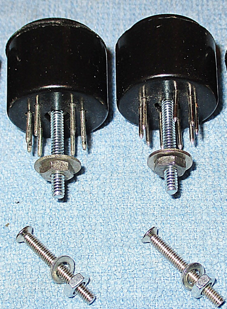 4 NOS 9-Pin Miniature Vacuum Tube Socket Savers with Long Mounting Hardware