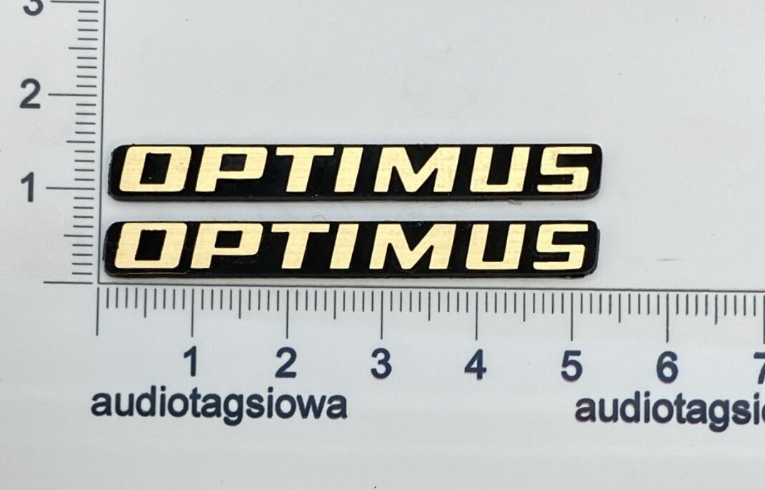 Optimus Realistic Speaker Badge Logo Custom Pair Incised Gold/Black