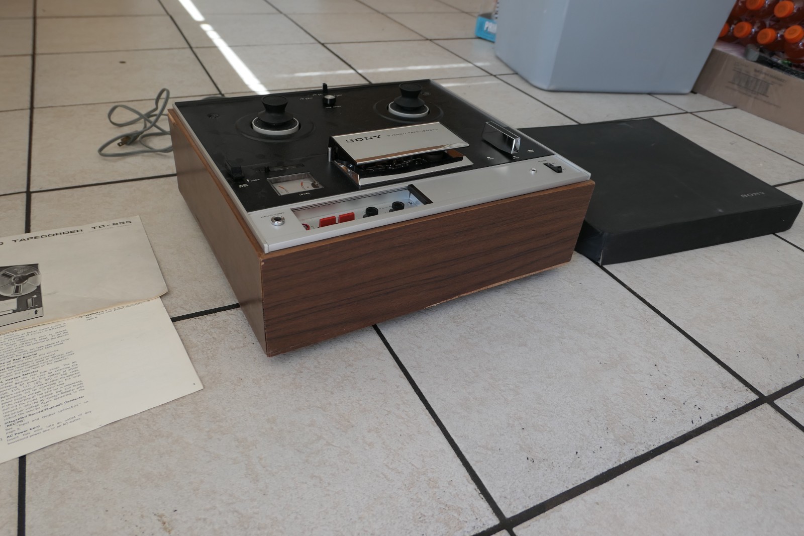 SONY TC-255 REEL TO REEL TAPE RECORDER w/ Manual & Original Top