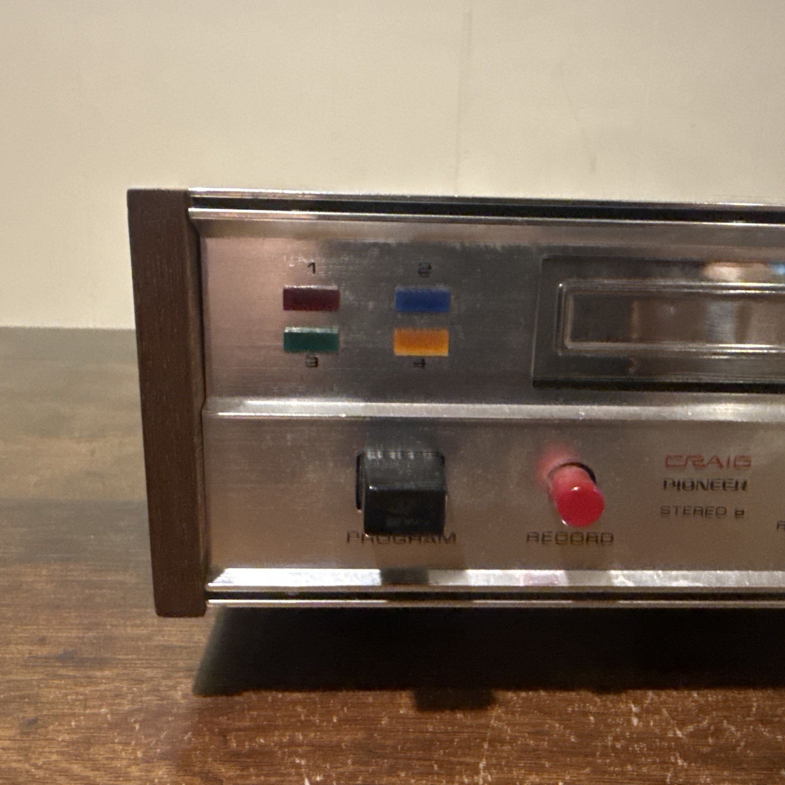 Craig Pioneer 3302 Stereo 8 Track Deck Tape Player & Recorder w/ Manual Untested