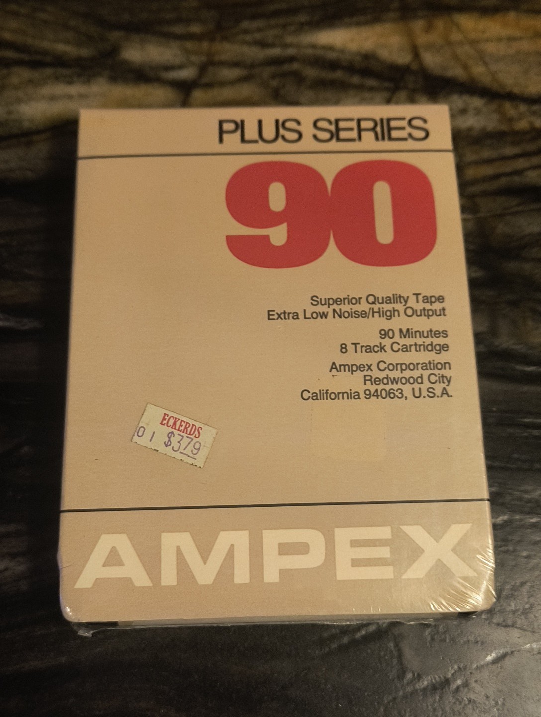 AMPEX 8 Track Cartridge Tape Plus Series 90 Minute – New Factory Sealed