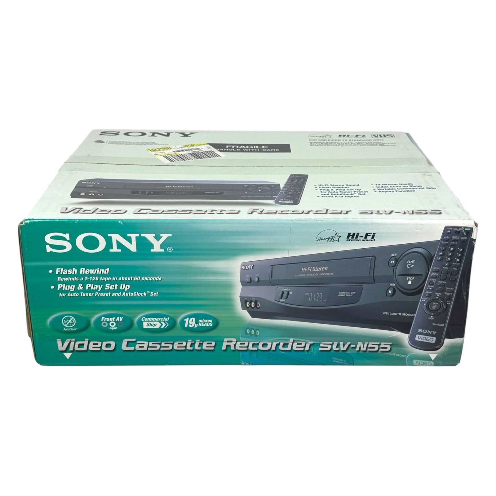 NEW Sony SLV-N55 Hi-Fi 4 Head Stereo VCR Video Cassette Recorder VHS Player