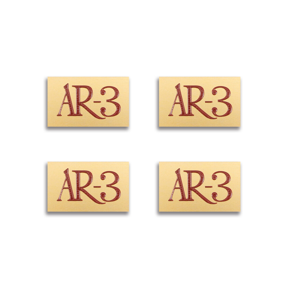 AR-3 Acoustic Research Speaker Logo Badge 42mm(1.65″)X26mm(1.02″) GOLD