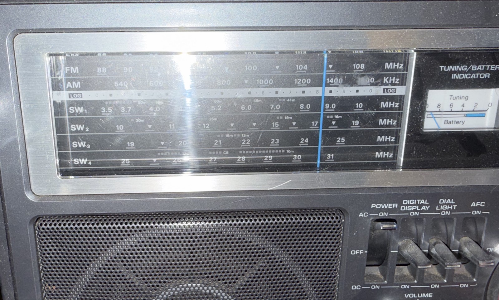 GE 7-2990A Superadio AM FM SW Radio Receiver Recorder Digital Counter WORKS