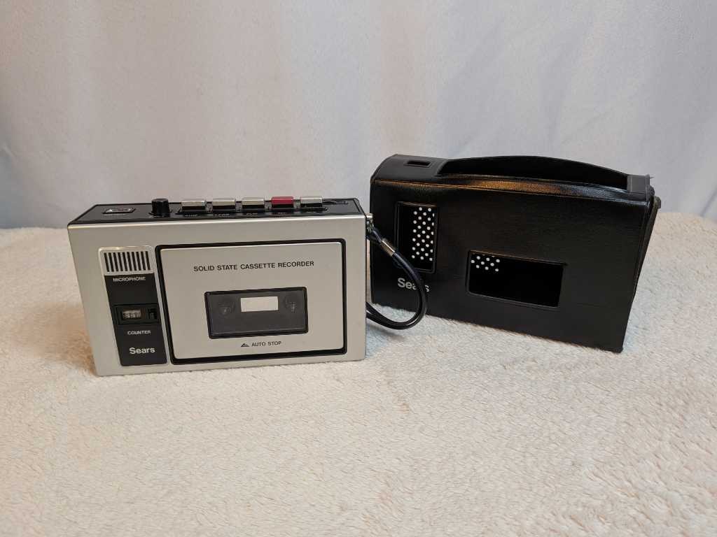Sears Solid State Cassette Recorder Auto Stop – Portable w/ Case