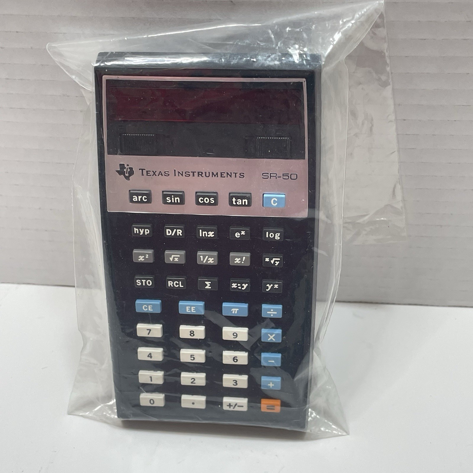 VINTAGE 1974 TEXAS INSTRUMENTS SR-50 CALCULATOR BOX MANUAL CHARGER UNTESTED