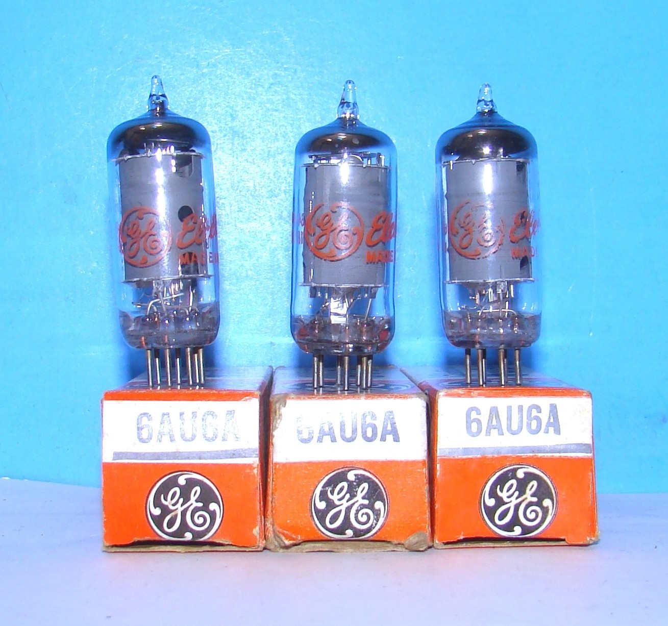 6AU6A GE AA5 radio audio amplifier electron vacuum tubes 3 valves tested 6AU6