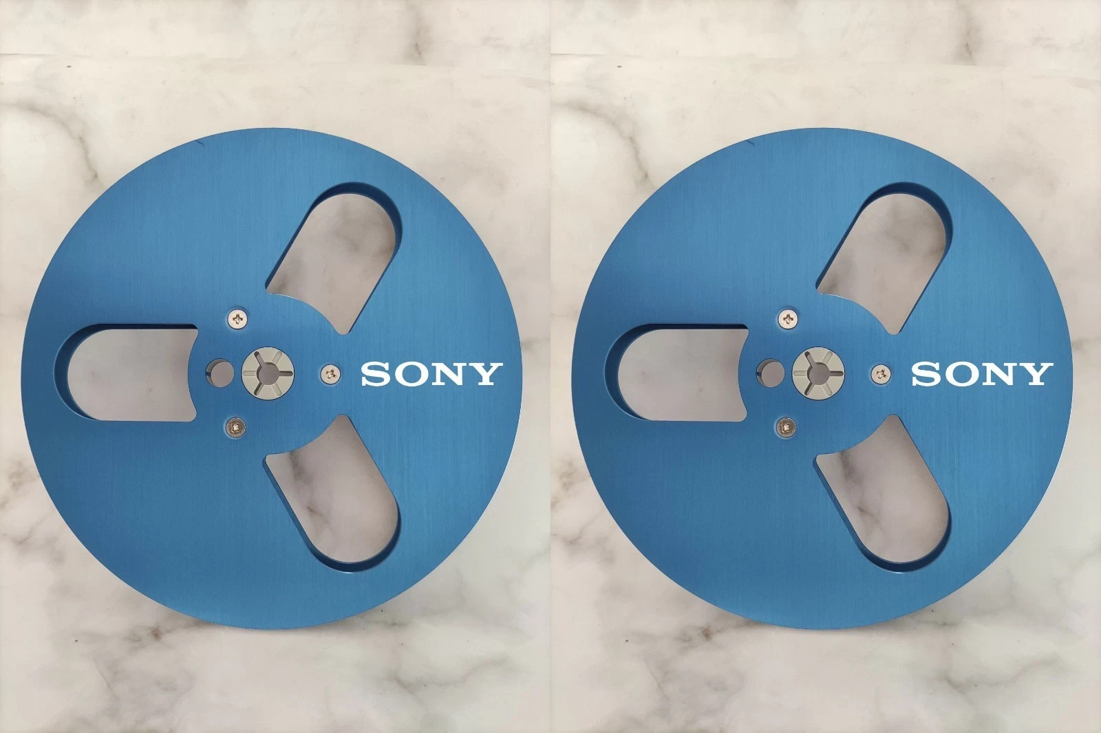 One Pair 7” SONY Tape Reel silvery Aluminum for Reel to Reel Empty Take up Reel