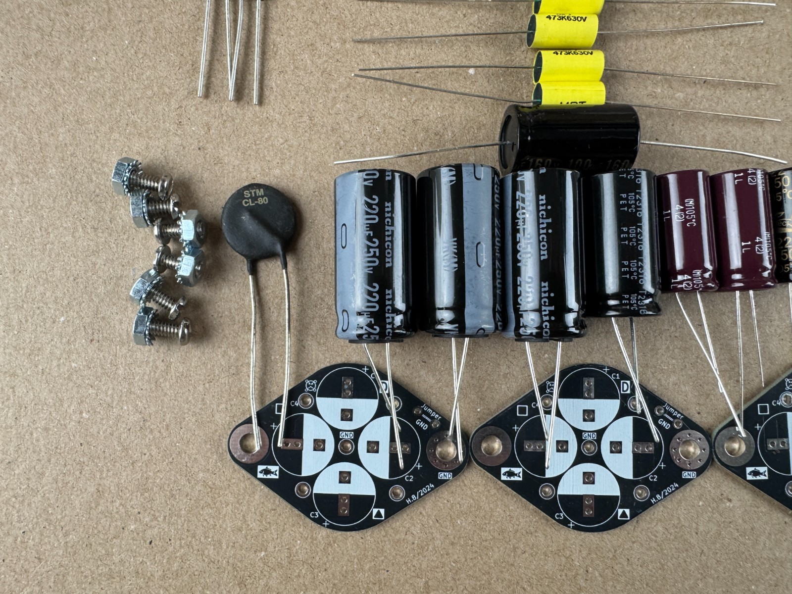 Fisher X-100-B Complete Recap Kit KX-100 Amplifier Rebuild Can Caps Diodes