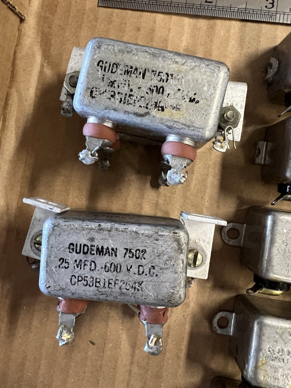 Lot Vintage Oil Capacitors Cornell Dubilier DYR6050G 0.5uF 600V Gudeman