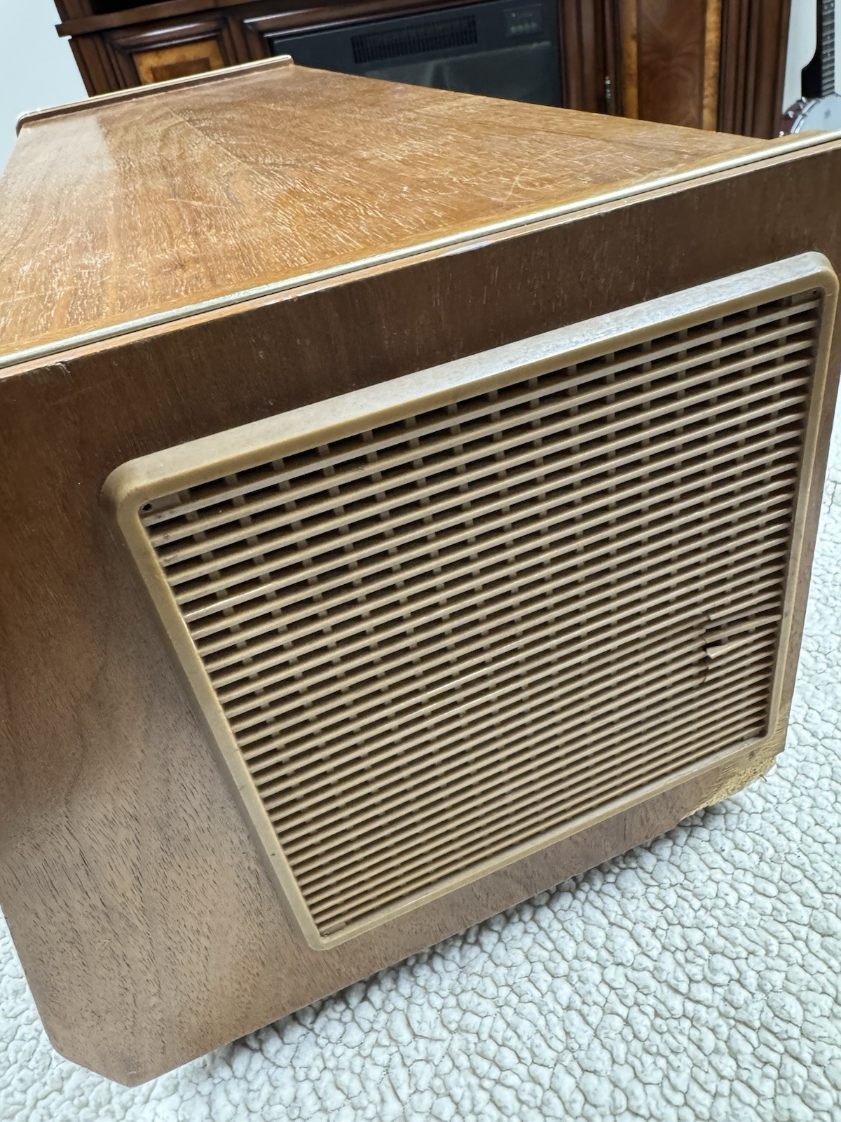 Vintage Table Top Stereo Philips B5X43A Made in Holland Lights Up 22″ x 10″