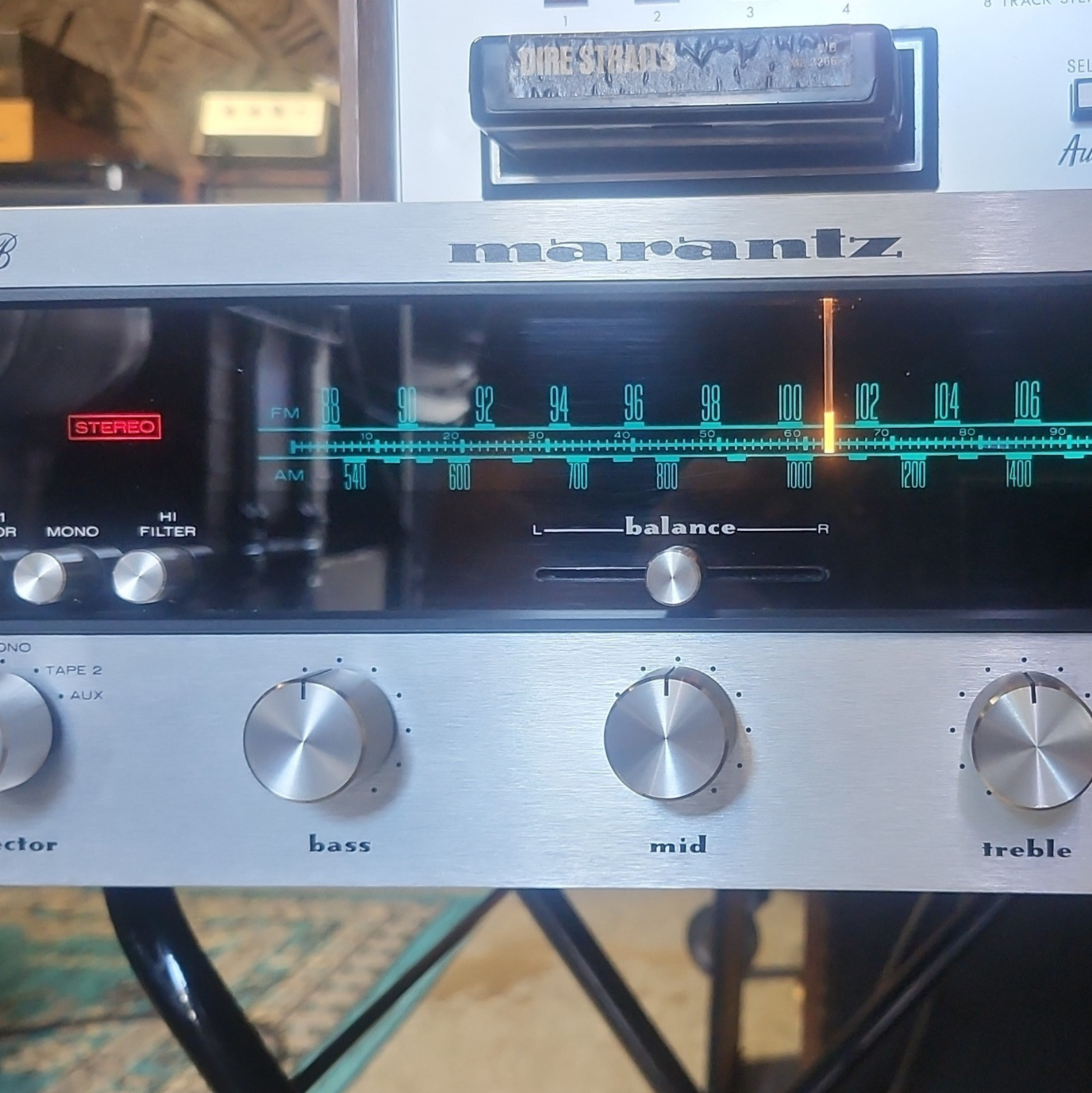 Marantz 2220b Vintage Analog Stereo Tuner Component Silver Face Dial Scale Knobs