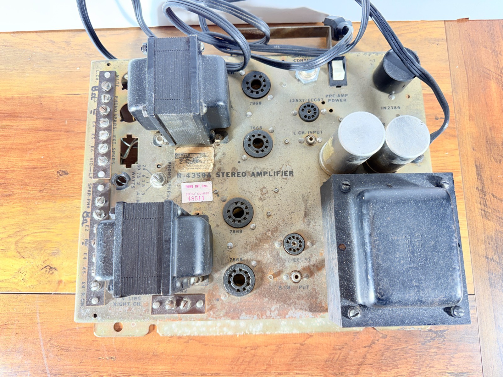 Rowe R-4359A 7868 Tube Amplifier Tested Working Transforner