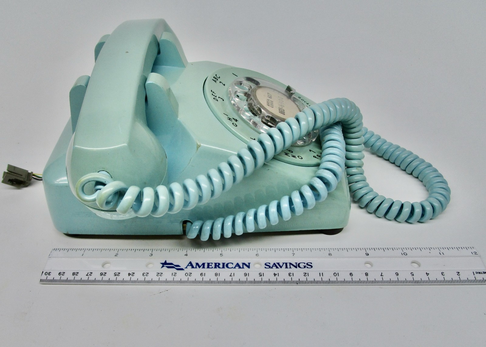 Vintage Bell System Western Electric rotary phone telephone turquoise blue green