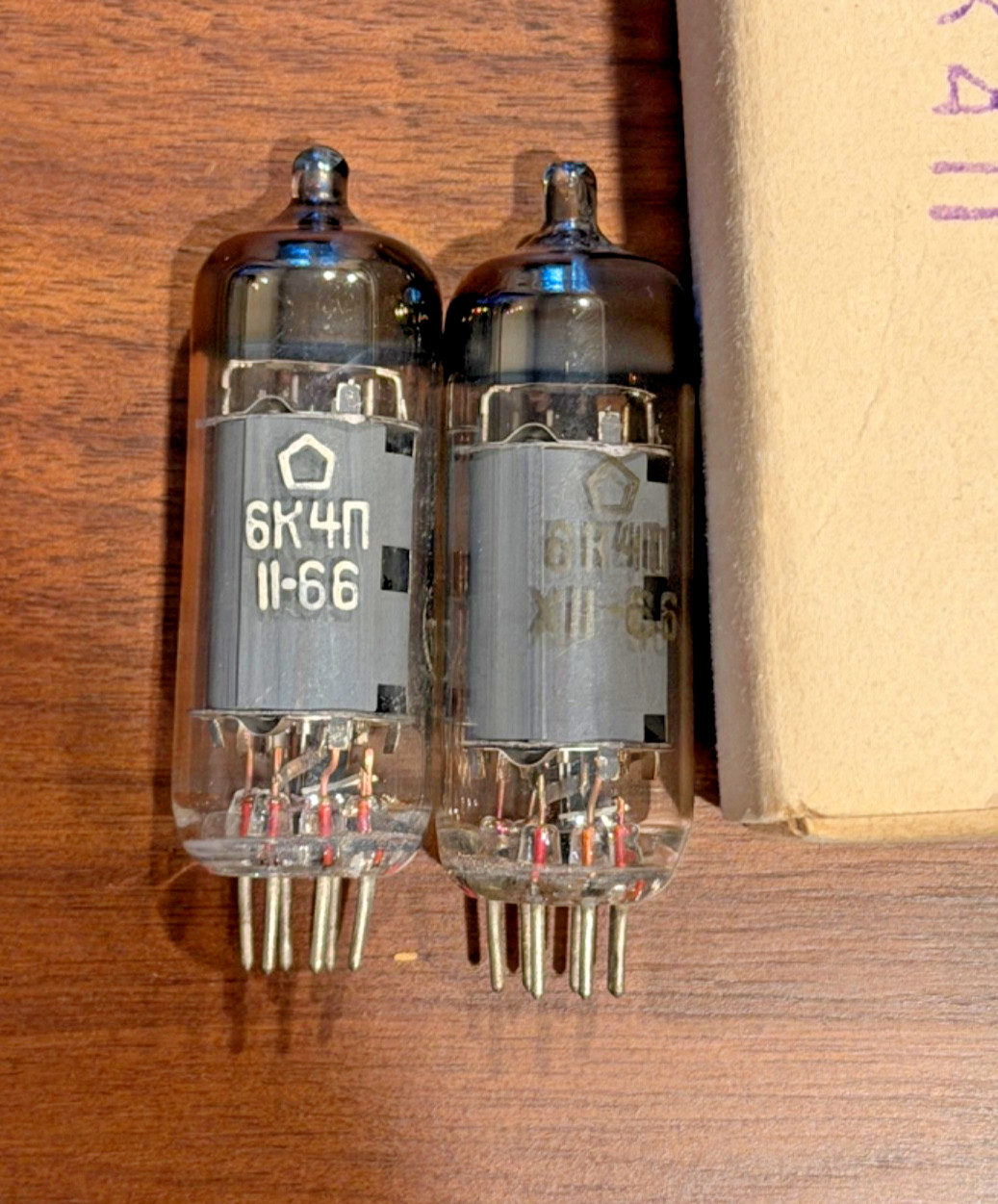 2 pcs 6K4P (6BA6, EF93, 5376, 6К4П) HF PENTODE TUBES / NOS / BATCH / US STOCK