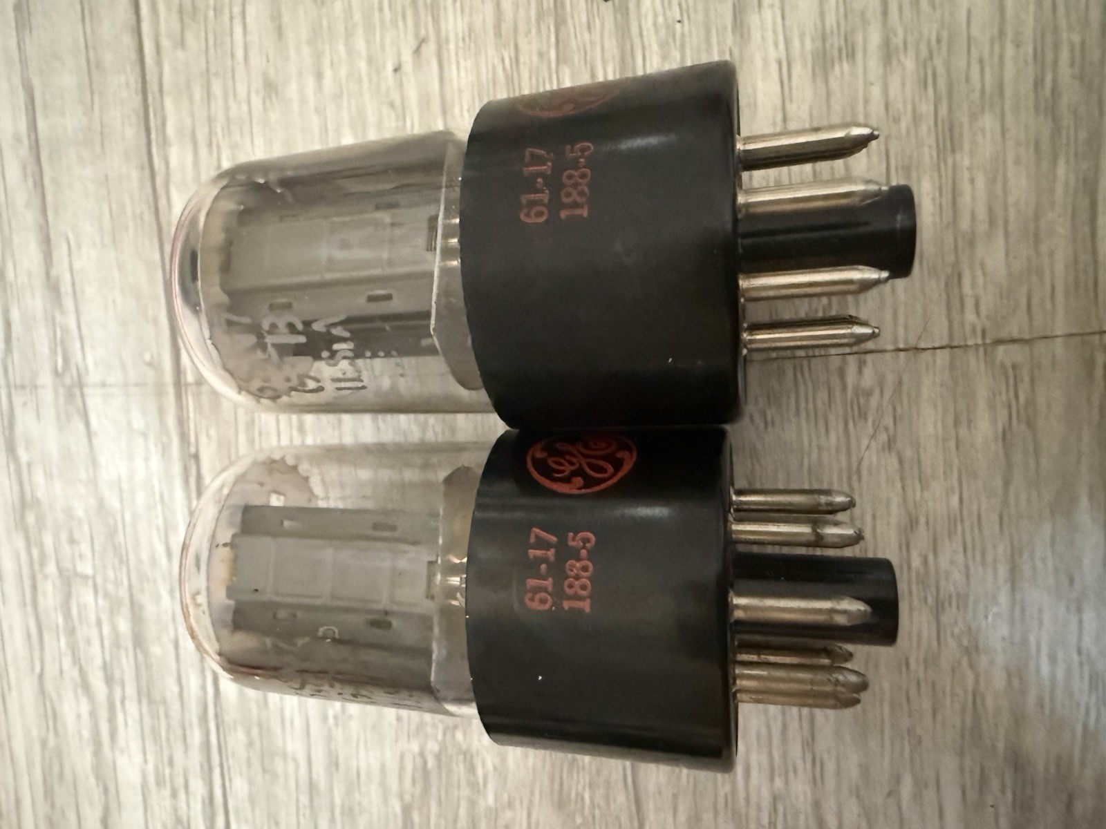 NOS Matched Quad GE 6SN7 GTB Red Label Side Getters OLD STOCK 60s
