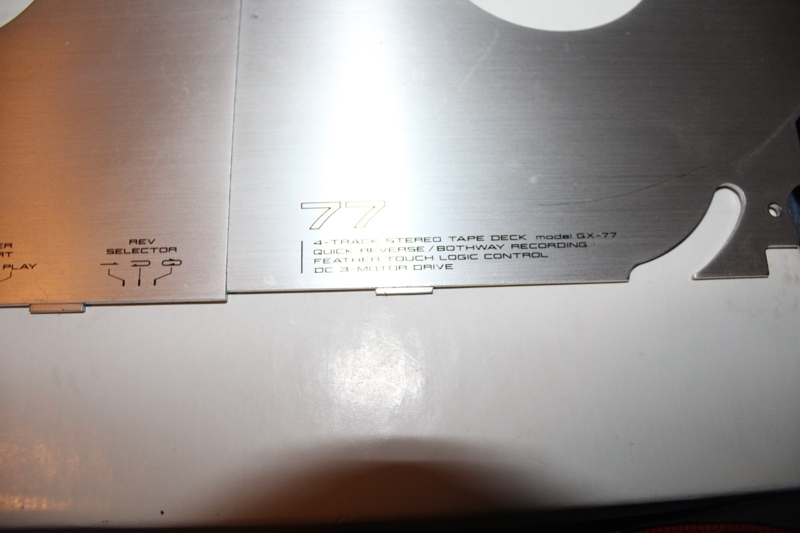 akai gx-77 reel to reel tape recorder face plates left and right.