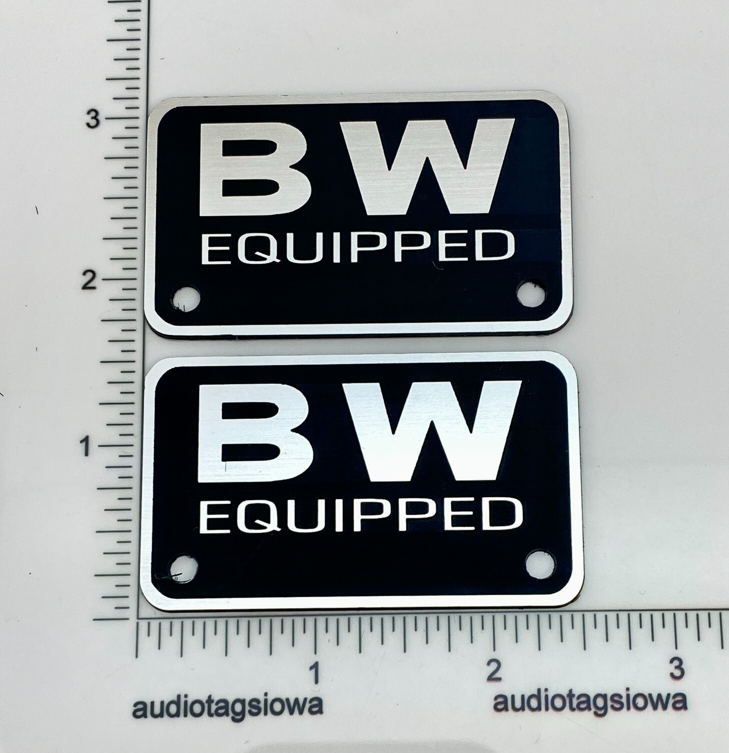 Peavey BW Equipped Badge Logo Custom Made Incised Acrylic Pair 3D Raised Letters
