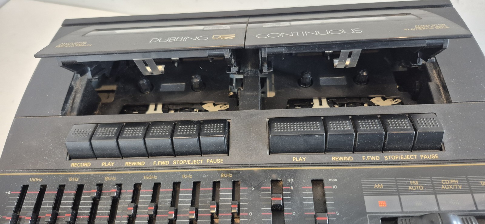 Vintage Soundesign AM-FM Stereo Receiver Double Cassette Recorder Model 5888 Blk
